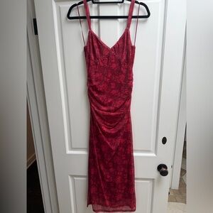 Princess Polly Strapless Red Floral Dress